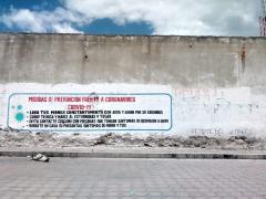 Pinta en pared Medidas de prevención frente al coronavirus (COVID-19), Emilio Portes Gil, San Nicolás Buenos Aires, Puebla. Fotografía: Andrea Guadalupe González Crisóstomo.