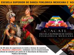 Invitación a la 1er Feria Internacional de Folklore (2019). Facebook: Escuela Superior de Danza Folklorica Mexicana C´Acatl.