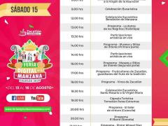 Programa de la Feria Digital de la Manzana, 15 de agosto, Zacatlán, Puebla. Facebook Reporte Sierra Norte