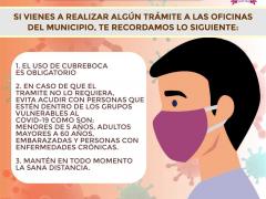 Imagen Amigo Ciudadano, indicaciones ante el COVID-19 para realizar trámites. Productor: H. Ayuntamiento de Huaquechula 2018-2021.