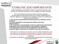Comunicado sobre medidas sanitarias en mercado. Facebook: Gobierno de Acatlán 2018-2021