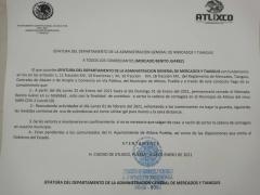 Comunicado sobre cierre del mercado. Facebook Mercado Benito Juárez.
