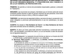 Medidas para la reapertura de actividades, Ayuntamiento de Tepeojuma. Productor: H. Ayuntamiento de Tepeojuma 2019-2021.