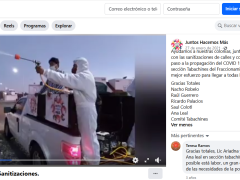 Publicación de video sobre sanitización.