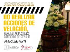 Aviso No realizar acciones de velación, Ayuntamiento de Izúcar de Matamoros, Puebla.