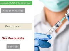 Captura de pantalla muestra la plataforma digital para el registro de vacunación con problema. Fotografía: Diario El Popular.