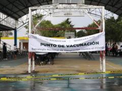 Punto de vacunación en Felipe Carrillo Puerto, Quintana Roo. Fotografía: Rafael Martínez.