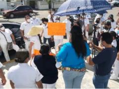 Personal médico protesta. Fallas de Origen. Fotografía: El Quintana Roo.