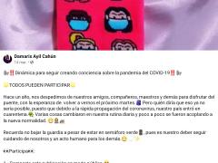 Publicación de la dinámica. Facebook Damaris Ayil Cahun.