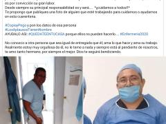 Publicación sobre dinámica para compartir datos de personal que lucha contra COVID-19. Facebook Lucero ChanCoh