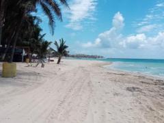 Playa sin personas durante pandemia. Fotografía: Yo Amo Playa Del Carmen.
