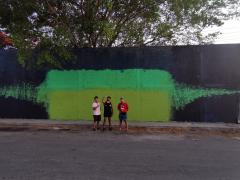 Muro que utilizarán para el proyecto Nuestros Héroes. Fotografía: Facebook Pinta o Muere.