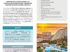 Cartel con la portada de Certificación en Protección y Prevención Sanitaria en Instalaciones Turísticas.