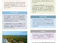 Segunda parte del cartel de difusión sobre la Apertura de la Convocatoria a la Certificación en Protección y Prevención Sanitaria en Instalaciones Turísticas
