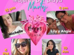 Cartel martes. Facebook Mujeres por playa.