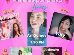 Cartel lunes. Facebook Mujeres por playa.
