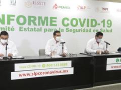 Autoridades durante rueda de prensa. Fotografía: Impalcial de Matehuala.
