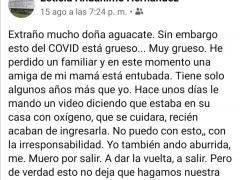 Reflexion sobre el COVID-19. Facebook: Leticia Ahuanime Hernández.