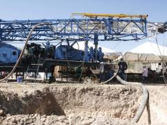 Maquinaria utilizada para llevar a cabo la perforación del pozo. Fotografía de H. Ayuntamiento de Mexquitic de Carmona 2018-2021.