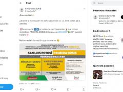 Publicación sobre jornada de vacunación.