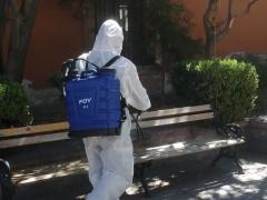 Labores de sanitización en San Luis Potosí. Fotografía: Tweete Gobierno Municipal S.L.P.