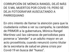 Nota sobre acusación por desvío de fondos.