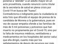 Nota sobre acusación por desvío de fondos.