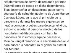 Nota sobre acusación por desvío de fondos.