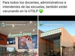 Publicación sobre vacunación de docentes, administrativos e intendentes. Facebook Luz Arista.