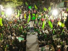 Militantes durante cierre de campaña, SLP. Fotografía: Última Hora SLP.
