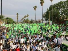 Militantes en cierre de campaña en SLP. Televalles.