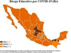 Mapa Riesgo educativo por COVID-19 (Re). Pulso Diario de San Luis.