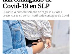 Nota sobre contagios de COVID-19 en menores. El Sol de San Luis.