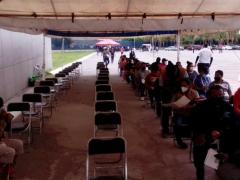 Asistentes durante la jornada de vacunación. Facebook Gobierno Municipal de San Luis Potosí.
