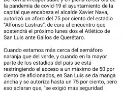 Nota del periódico Acción.