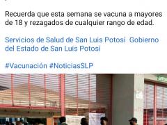 Nota sobre inicio de vacunación para jóvenes, Código San Luis.