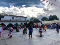 Danzantes, fiesta patronal de Laguna de Santa Rita, SLP. Fotografía: Luz María Galaviz Galarza.
