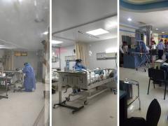 Esta era la manera en que atendían a los pacientes COVID-19. Fotografía: El Sol de San Luis.