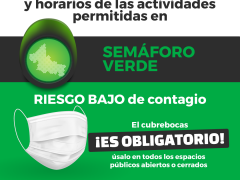 Infografía Semáfoto ver. El cubrebocas ¡Es obligatorio¡. Gobierno del Estado de San Luis Potosí.