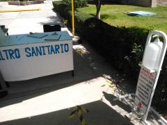Filtro sanitario, Universidad UT, SLP. Fotografía: Flor Mariela Hernández Mendoza.