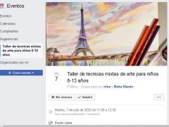 Publicación del taller de técnicas mixtas para niños. Facebook IWS Irina Endorphine.Art.