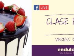 Invitación a Clase especial Drip Cake. Facebook ndulcora. Taller de Cocina y Repostería.