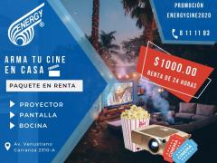 Aviso Arma tu cine en casa. Facebook: Energy.
