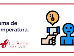 Toma de temperatura. Hospital La Bene San Luis.