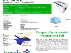 Flyer Mascarilla tricapa, plisado y sanitizado.