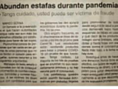 Nota sobre estafas.