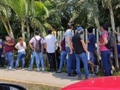Algunos estudiantes portan cubrebocas. Fotografía: Trabuco Noticias.