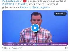 Informe del gobernador sobre vacunación.