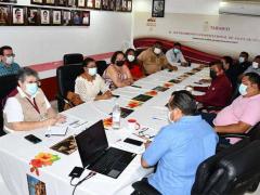 Reunión de trabajo sobre vacunación de adultos mayores en Jalpa de Méndez, Tabasco. Fotografía: El Heraldo de Tabasco.