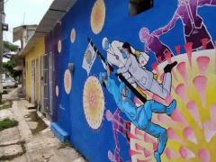 Mural de Manuel Tec Méndez, La Manga I, Centro, Tabasco. Fotografía: XEVT 104.1 FM.